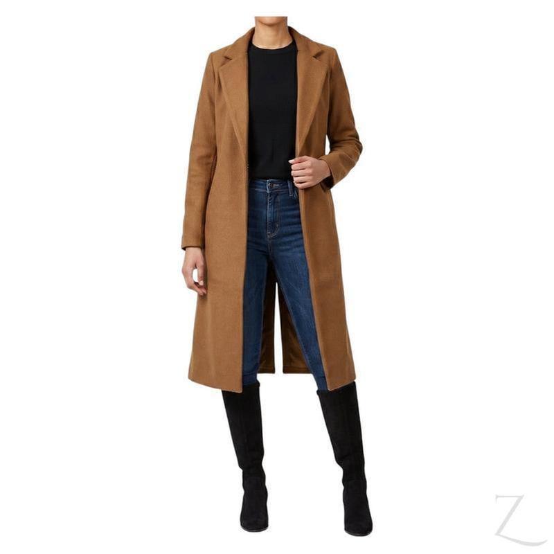 Buy-Ladies Strong Felt Textured Coat | Plain | "Zia" - B Grade-Brown-XS-Online-in South Africa-on Zalemart