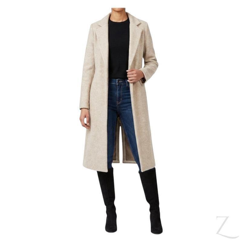 Buy-Ladies Strong Felt Textured Coat | Plain | "Zia" - B Grade-Khaki-XS-Online-in South Africa-on Zalemart