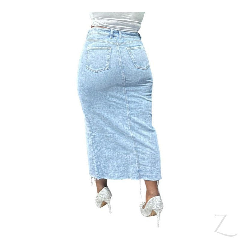 Buy-Ladies Strong Pencil Cropped Denim Skirt | Maxi | "Zana"-Online-in South Africa-on Zalemart