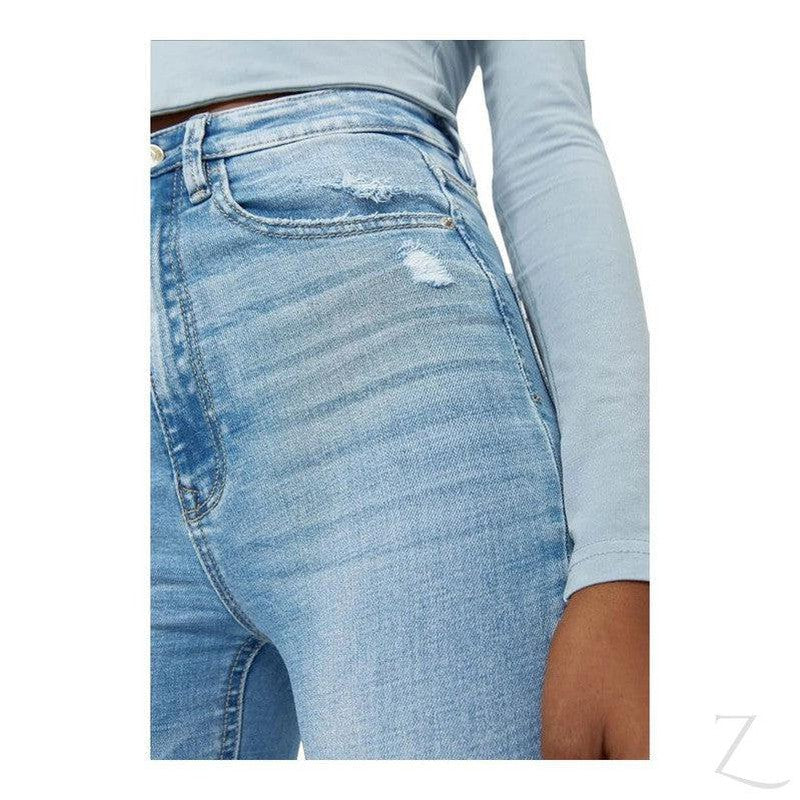 Buy-Ladies Super High Waist Super Skinny Super Stretchy Strong Denim Jeans | Ripped | "Sia"-Online-in South Africa-on Zalemart
