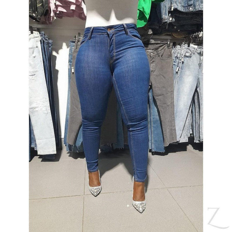 Buy-Ladies Super Skinny Slightly Stretchy Strong Denim Jeans | Plain | "Ibhuku"-Online-in South Africa-on Zalemart