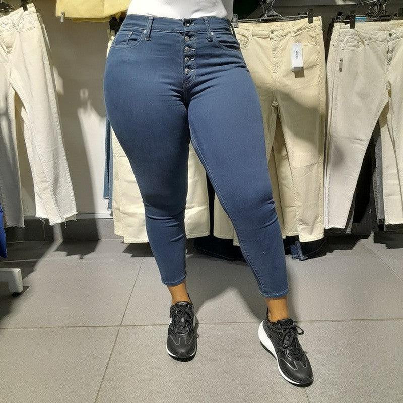 Buy-Ladies Super Skinny Stretchy Strong Ankle Grazer Denim Jeans | Button Fly | "Umi"-Online-in South Africa-on Zalemart