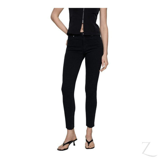 Buy-Ladies Super Skinny Stretchy Strong Denim Jeans | Cropped | "Sithelo"-Black-26-Online-in South Africa-on Zalemart