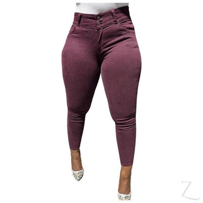 Buy-Ladies Super Skinny Super Stretchy Strong Denim Jeans | Plain | "Ibhuku"-Burgundy-30-Regular-Online-in South Africa-on Zalemart