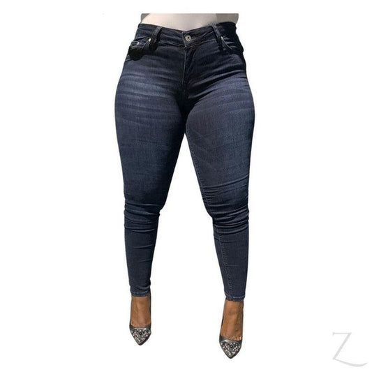 Buy-Ladies Super Skinny Super Strong Stretchy Denim Jeans | Long Length | "Kuni"-Navy Blue-32-Online-in South Africa-on Zalemart