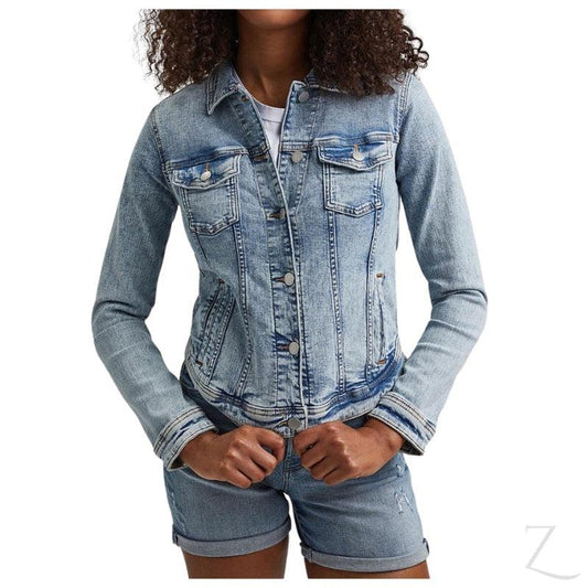 Buy-Ladies Super Stretchy Strong Denim Jacket | Ripped | "Lilly"-Light Blue-XS-Online-in South Africa-on Zalemart
