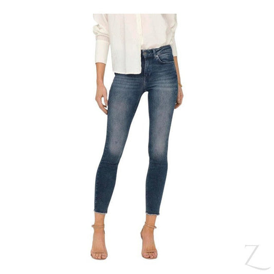 Buy-Ladies Super Stretchy Super Skinny Denim Jeans | Raw Hem | "Phela"-Dark Blue-XS-Regular-Online-in South Africa-on Zalemart