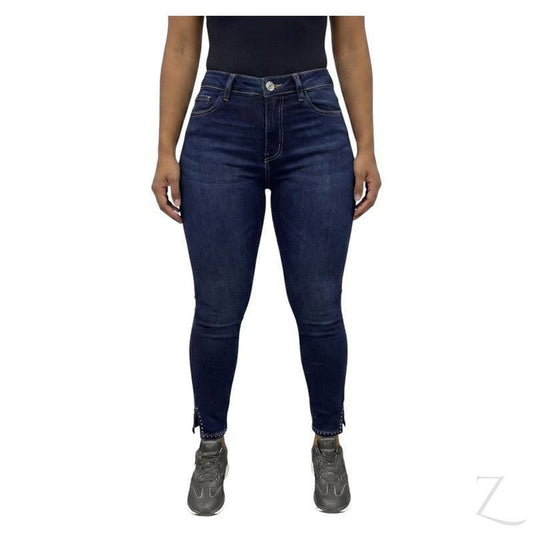 Buy-Ladies Super Stretchy Super Skinny Strong Push-Up Denim Jeans | Rhinestone Hem | "Gugu"-A Grade-Online-in South Africa-on Zalemart