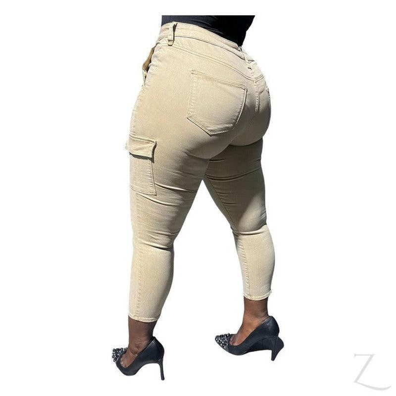 Buy-Ladies Super Stretchy Super Skinny Super Strong Denim Cargo Pants | Short Length | "Jana"-Online-in South Africa-on Zalemart