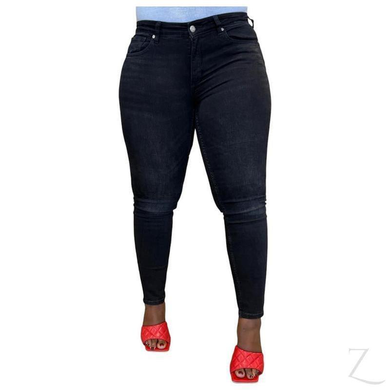 Buy-Ladies Super Stretchy Super Strong Skinny Push Up Denim Jeans | Plain | "Sithelo"-Charcoal Black-26-Online-in South Africa-on Zalemart