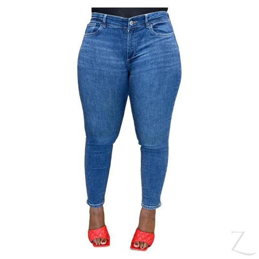 Buy-Ladies Super Stretchy Super Strong Skinny Push Up Denim Jeans | Plain | "Sithelo"-Dark Blue-26-Online-in South Africa-on Zalemart