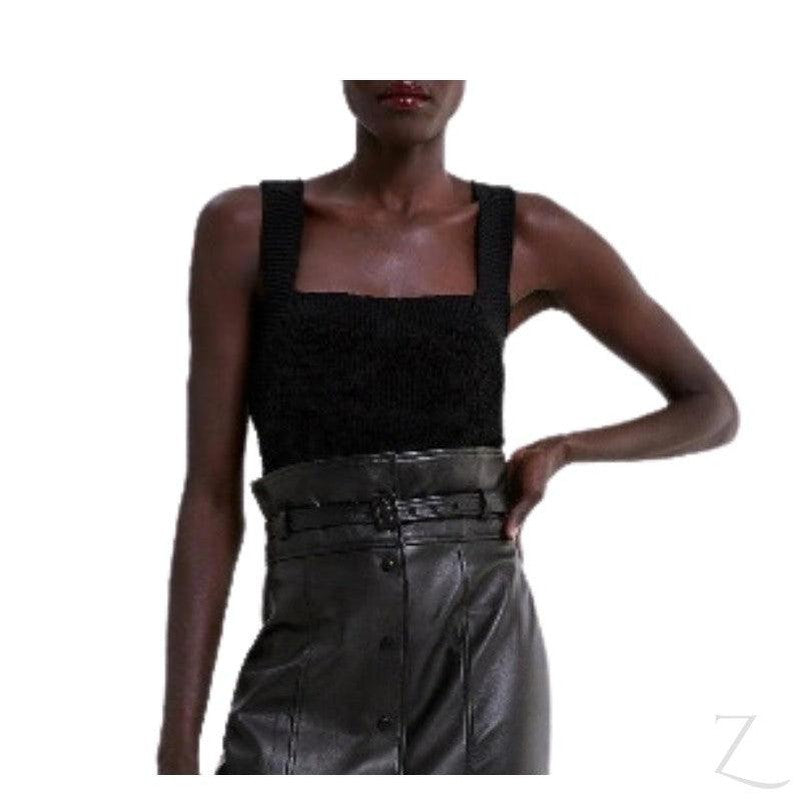 Buy-Ladies Super Stretchy Tank Top | Loose Fit | "Zia"-Black-S-Online-in South Africa-on Zalemart