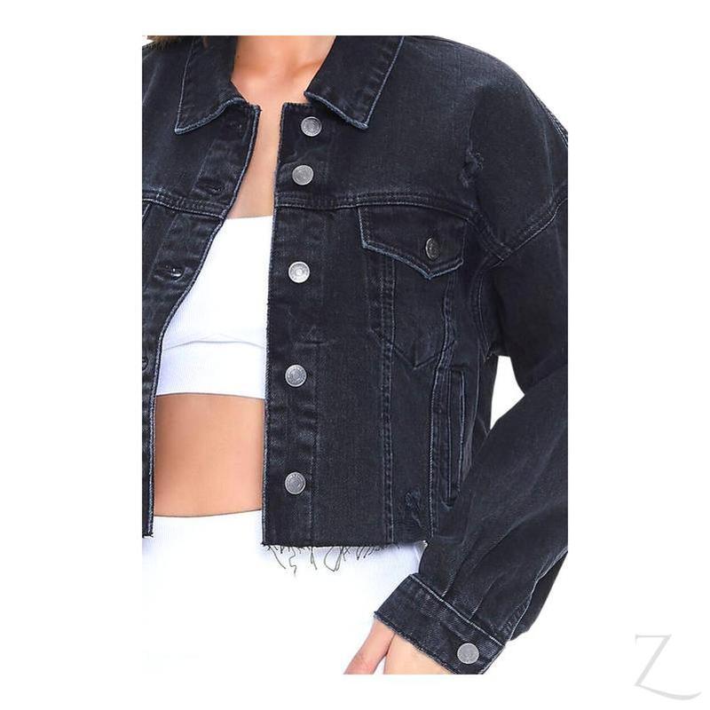 Buy-Ladies Super Strong Cropped Denim Jacket | Ripped | "Fele" - B Grade-Online-in South Africa-on Zalemart