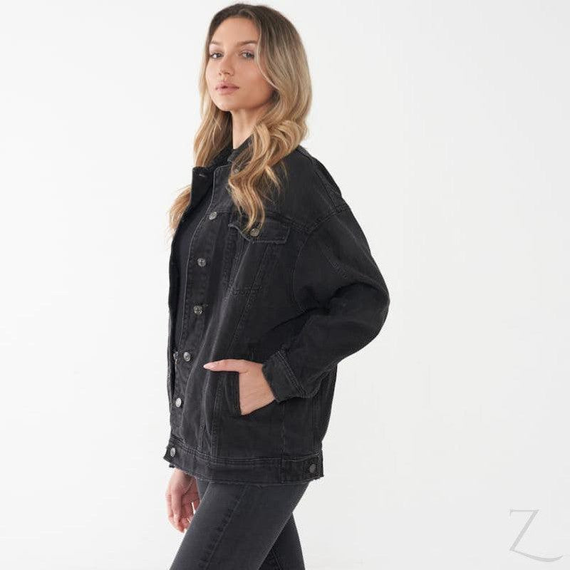 Buy-Ladies Super Strong Oversized Denim Jacket | Distressed | "Yagi"-Online-in South Africa-on Zalemart