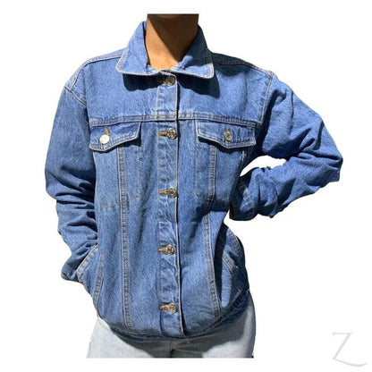 Buy-Ladies Super Strong Oversized Denim Jacket | Plain | "Zia"-Blue-XS-Online-in South Africa-on Zalemart