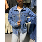 Buy-Ladies Super Strong Oversized Denim Jacket | Plain | "Zia"-Online-in South Africa-on Zalemart