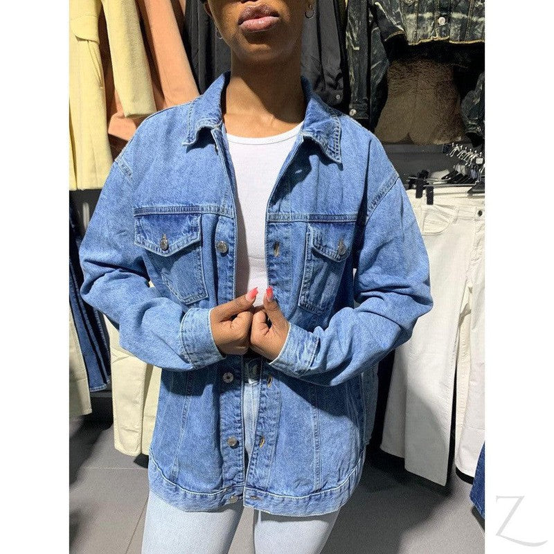 Buy-Ladies Super Strong Oversized Denim Jacket | Plain | "Zia"-Online-in South Africa-on Zalemart