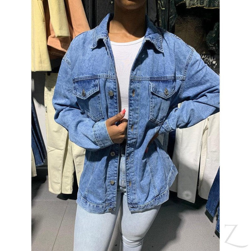 Buy-Ladies Super Strong Oversized Denim Jacket | Plain | "Zia"-Online-in South Africa-on Zalemart