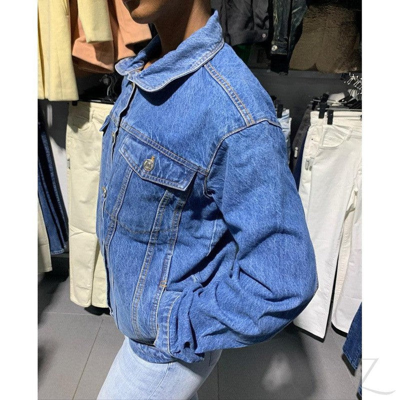 Buy-Ladies Super Strong Oversized Denim Jacket | Plain | "Zia"-Online-in South Africa-on Zalemart