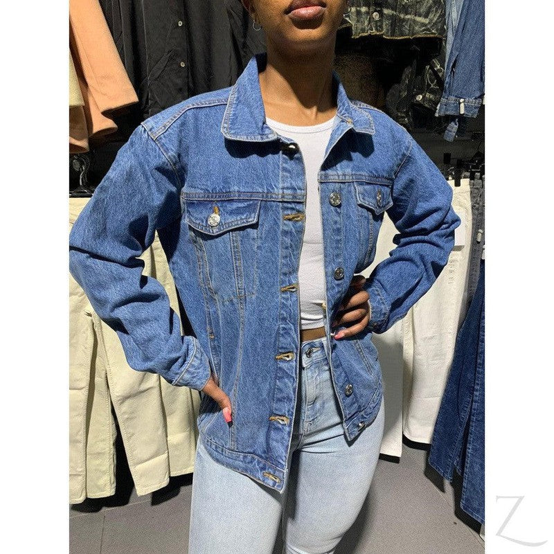 Buy-Ladies Super Strong Oversized Denim Jacket | Plain | "Zia"-Online-in South Africa-on Zalemart