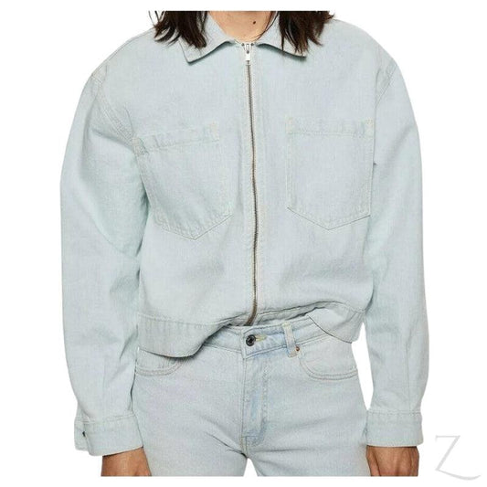 Buy-Ladies Super Strong Patch Pocket Denim Jacket | Plain | "Sithelo"-Light Wash Blue-XS-Online-in South Africa-on Zalemart