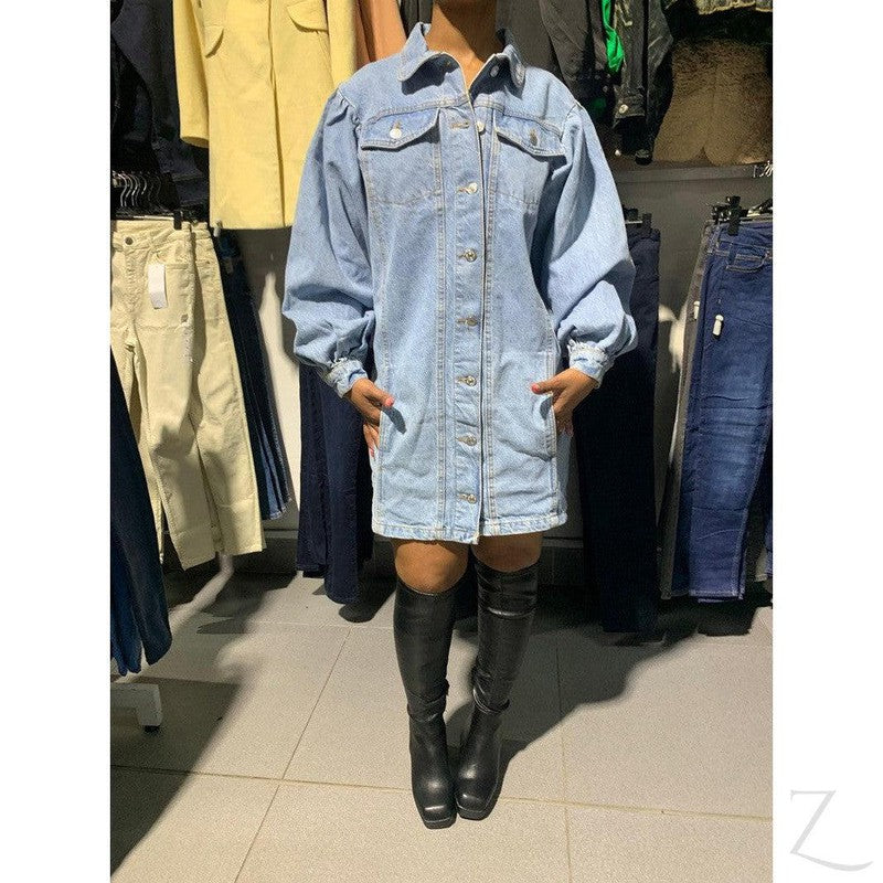 Buy-Ladies Super Strong Puff Sleeve Denim Dress | Short | "Liwe"-Online-in South Africa-on Zalemart