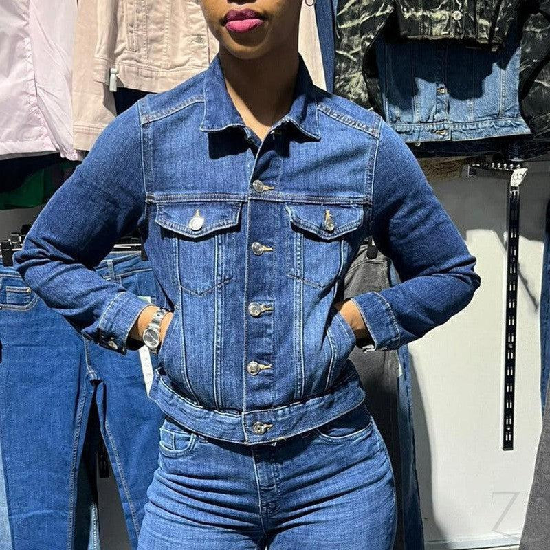 Ladies Super Strong Short Denim Jacket Plain