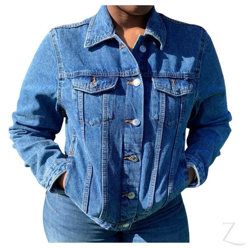 Buy-Ladies Super Strong Short Denim Jacket | Plain | "Wow"-Blue-XS-Online-in South Africa-on Zalemart