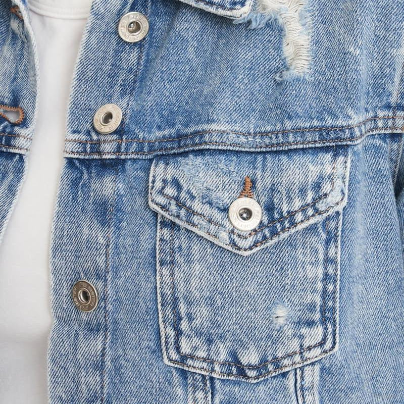 Buy-Ladies Super Strong Short Denim Jacket | Ripped | "Dabu"-Online-in South Africa-on Zalemart