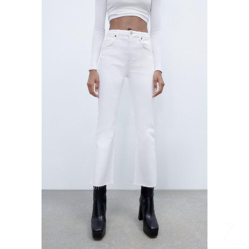 Buy-Ladies Super Strong Slightly Stretchy Flared Denim Jeans | Cropped | "Zia"-Online-in South Africa-on Zalemart