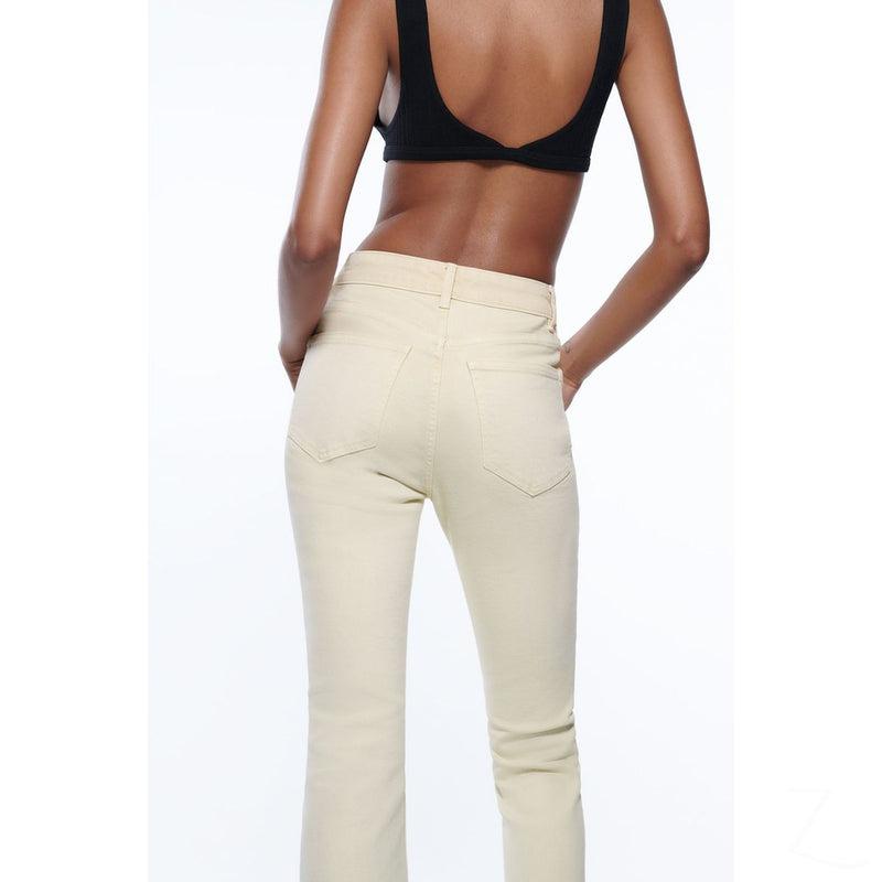 Buy-Ladies Super Strong Slightly Stretchy Flared Denim Jeans | Cropped | "Zia"-Online-in South Africa-on Zalemart