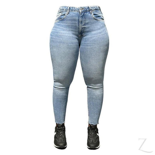 Buy-Ladies Super Strong Stretchy Skinny Denim Jeans | Cropped | "Zia"-Blue-26-Online-in South Africa-on Zalemart