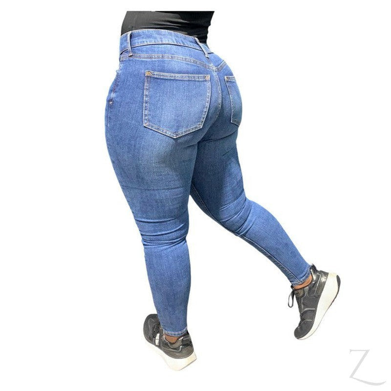 Buy-Ladies Super Strong Stretchy Skinny Denim Jeans | Plain | "Roo"-Online-in South Africa-on Zalemart