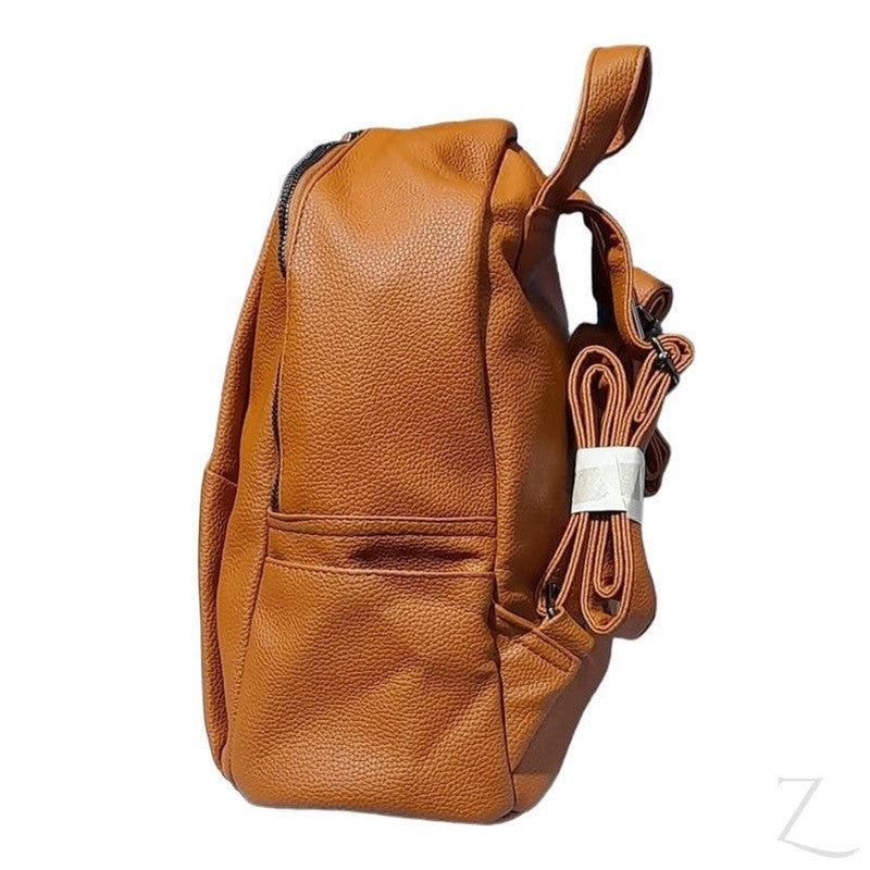 Buy-Ladies Urban Backpack | Front Pocket | "Dube"-Brown-Online-in South Africa-on Zalemart