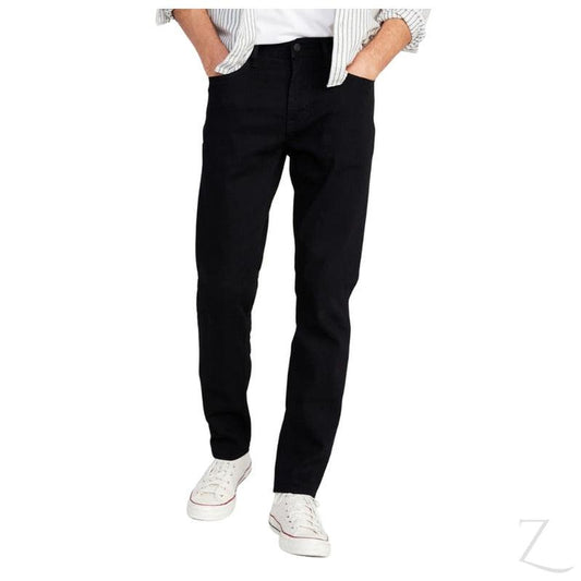 Buy-Men's Relaxed Slim Taper Strong Denim Jeans | Plain | "Samina"-Black-29-Online-in South Africa-on Zalemart