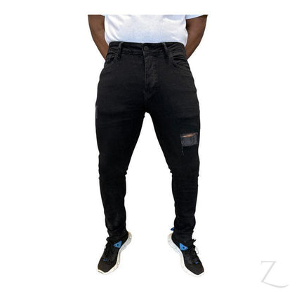 Buy-Men's Stretchy Strong Skinny Denim Jeans | Ripped | "Wow" - B Grade-Black-28-Regular-Online-in South Africa-on Zalemart