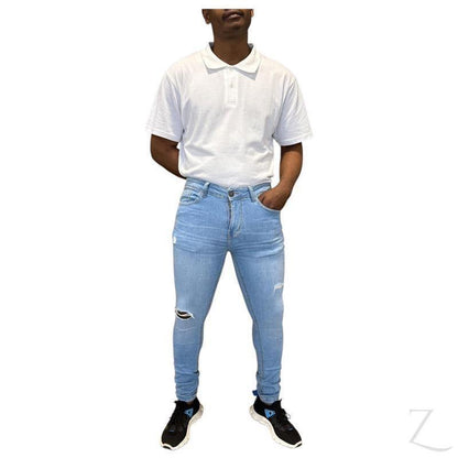 Buy-Men's Super Skinny Strong Stretchy Denim Jeans | Ripped | "Wow" - B Grade-Online-in South Africa-on Zalemart