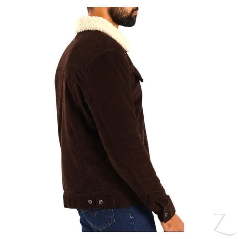 Buy-Men's Super Strong Corduroy Denim Jacket | Sherpa Lining | "Theku" - A Grade-Online-in South Africa-on Zalemart