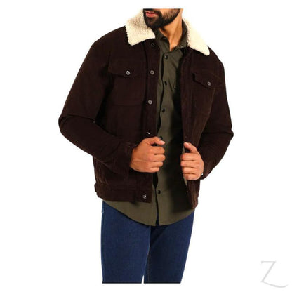 Buy-Men's Super Strong Corduroy Denim Jacket | Sherpa Lining | "Theku" - A Grade-Online-in South Africa-on Zalemart