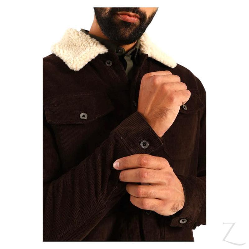 Buy-Men's Super Strong Corduroy Denim Jacket | Sherpa Lining | "Theku" - A Grade-Online-in South Africa-on Zalemart