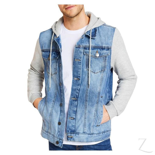 Buy-Men's Super Strong Hooded Denim Jacket | "Cope"-Light Blue-XS-Online-in South Africa-on Zalemart