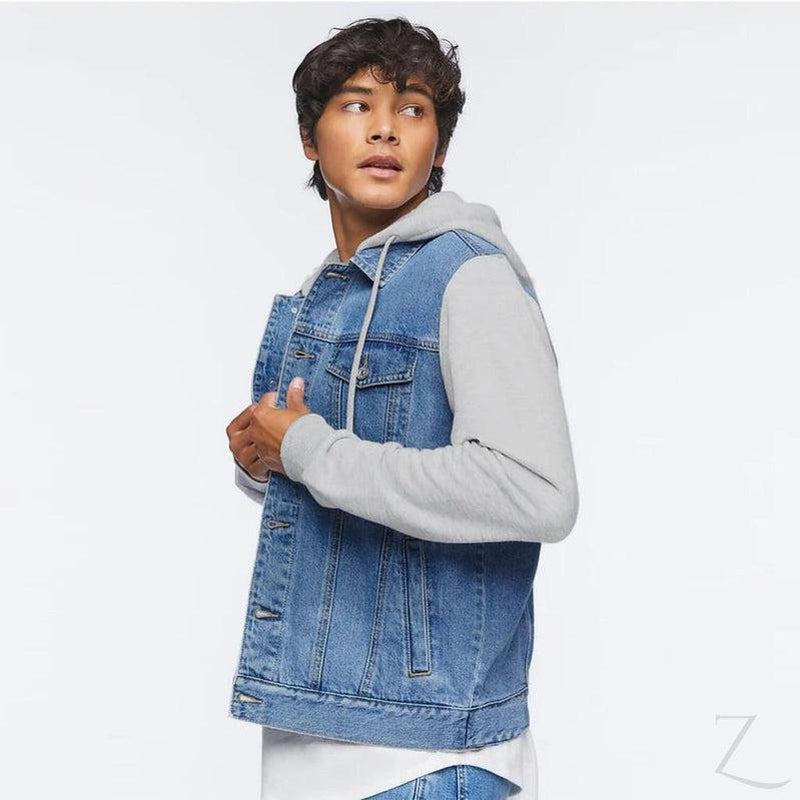 Hooded denim shop jacket mens