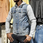 Buy-Men's Super Strong Hooded Denim Jacket | Striped Sleeves | "Cope"-Online-in South Africa-on Zalemart