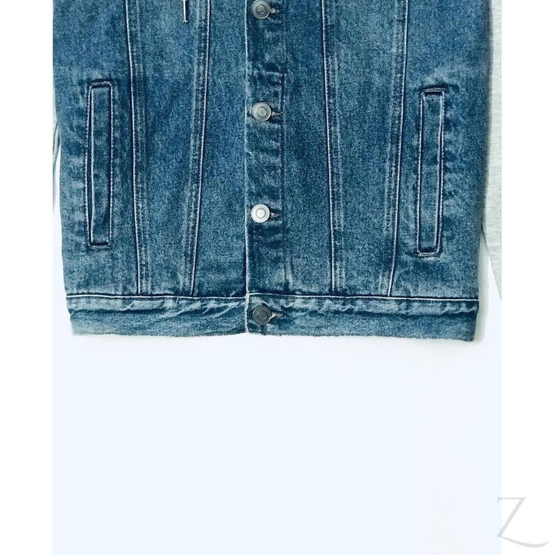 Buy-Men's Super Strong Hooded Denim Jacket | Striped Sleeves | "Cope"-Online-in South Africa-on Zalemart