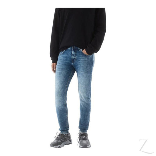 Buy-Men's Super Strong Skinny Stretchy Denim Jeans | Detailed | "Dube"-Turquoise Blue-30-Online-in South Africa-on Zalemart