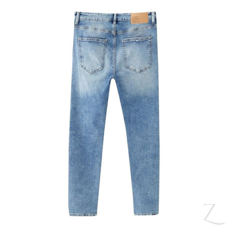 Buy-Men's Super Strong Stretchy Carrot Fit Denim Jeans | Plain | "Dube"-Online-in South Africa-on Zalemart