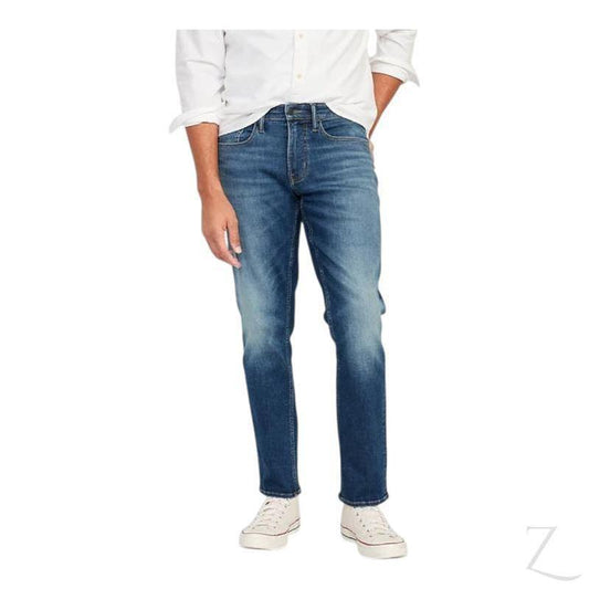 Buy-Men's Super Strong Stretchy Slim-Straight Denim Jeans | Plain | "Samina" - B Grade-Dark Blue-28-Regular-Online-in South Africa-on Zalemart