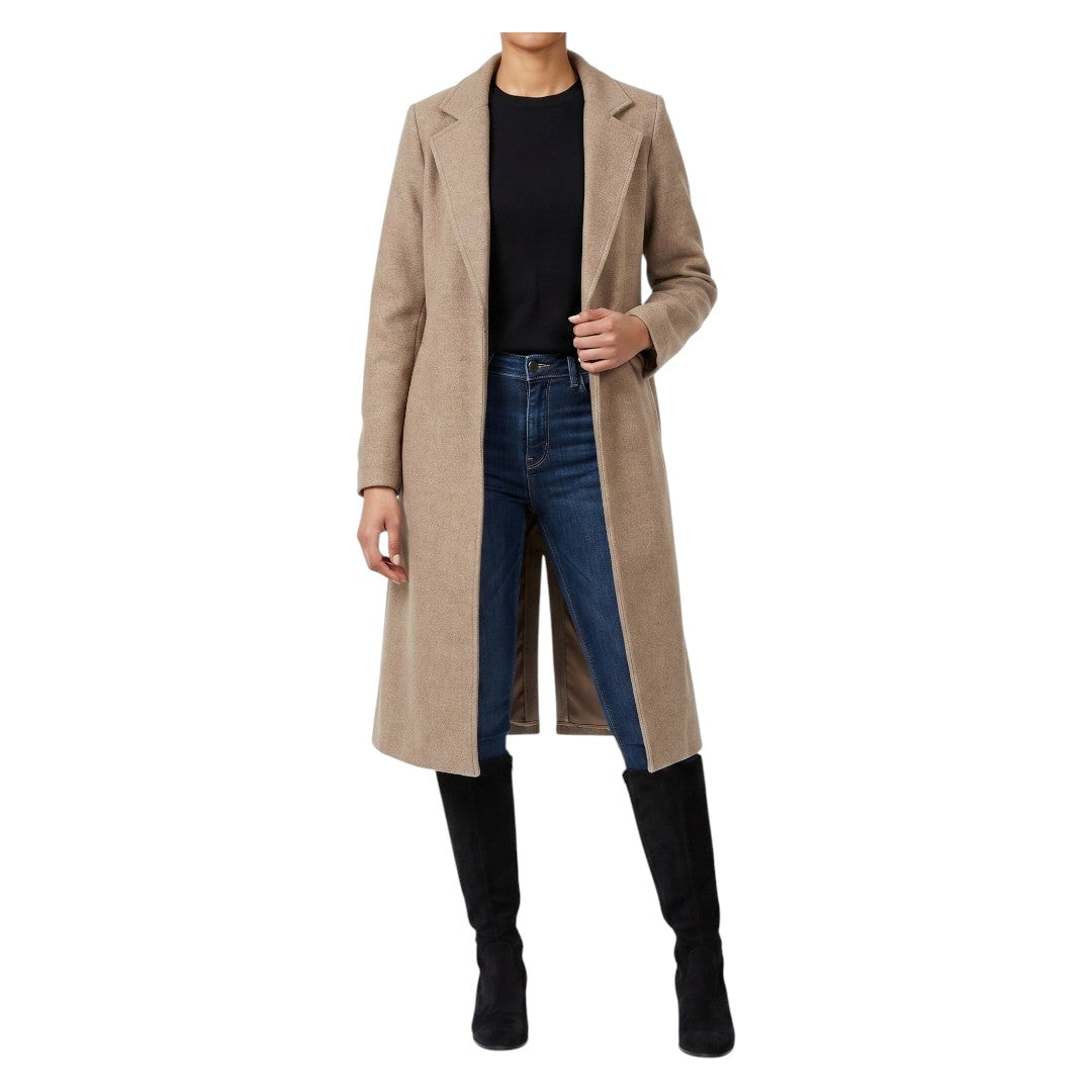 Ladies Strong Felt Textured Coat | Plain | "Zia" - A Grade