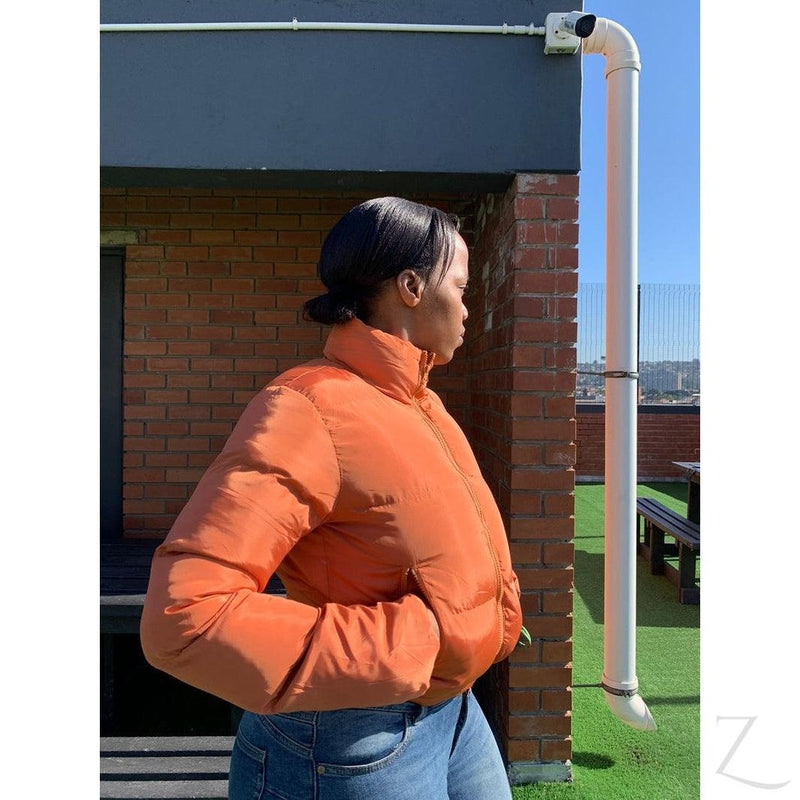 Ladies Cropped Puffer Jacket | Zipper | "Thingo"