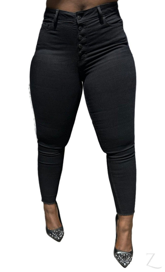 Ladies Extra High Rise Super Skinny Super Stretchy Strong Denim Jeans | Cropped | "Samina" - A Grade